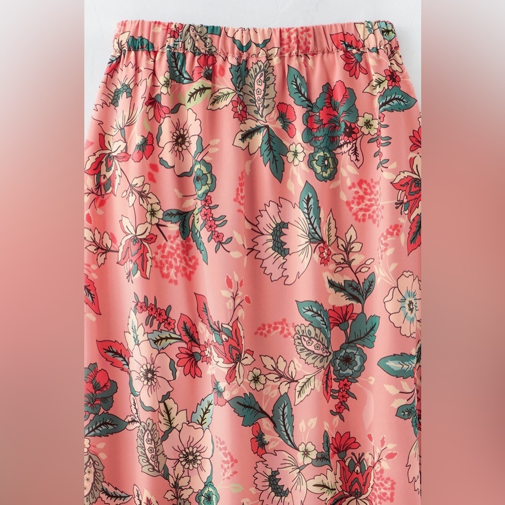 Coldwater Creek Pink Maxi A-Line Skirt with Slit - Picture 9 of 11